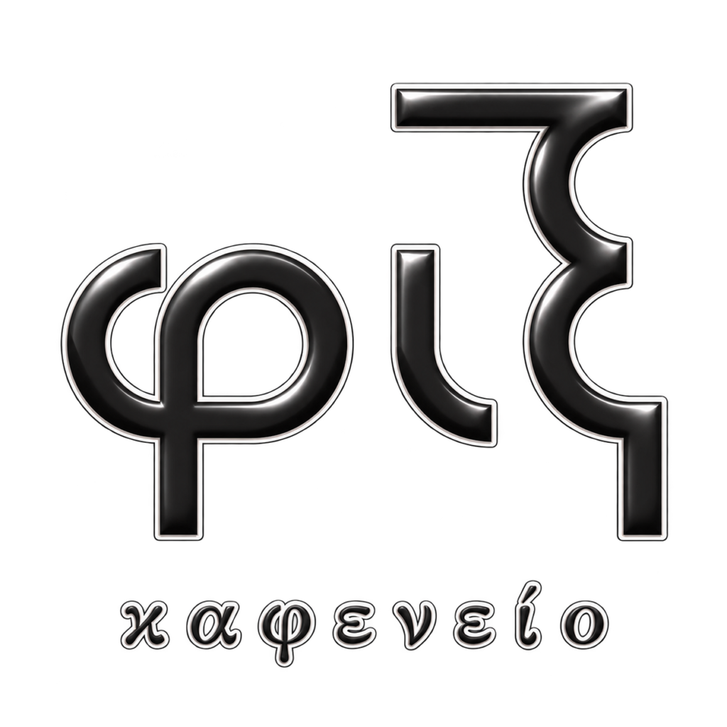 polished monochrome greek cafe logo